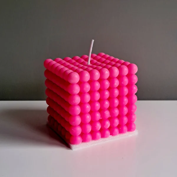 Ravie Kaars 7x7 Donker Roze