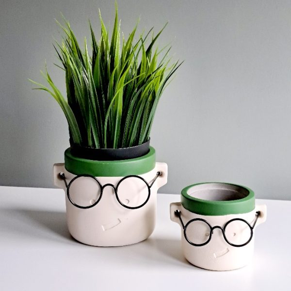 Bloempot Bril Harry Groen M - Afbeelding 2