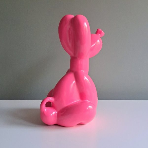 Ballon Hond Zittend Neon Roze - Afbeelding 5