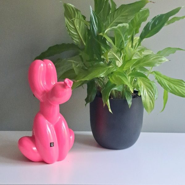 Ballon Hond Zittend Neon Roze - Afbeelding 3