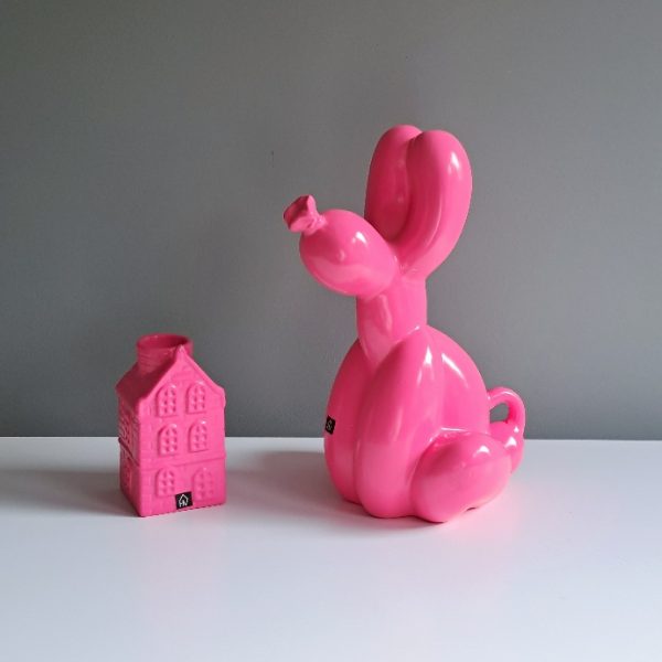 Ballon Hond Zittend Neon Roze - Afbeelding 4