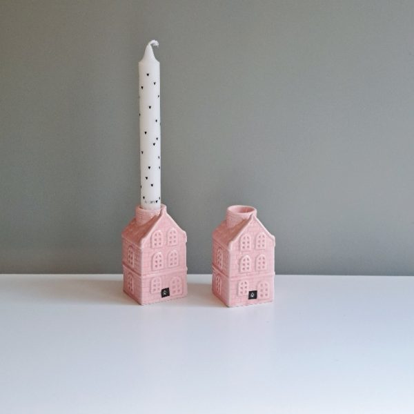 Kandelaar Huisje Lichtroze - Afbeelding 3