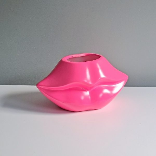 Bloempot Lip Neon Roze M - Afbeelding 2