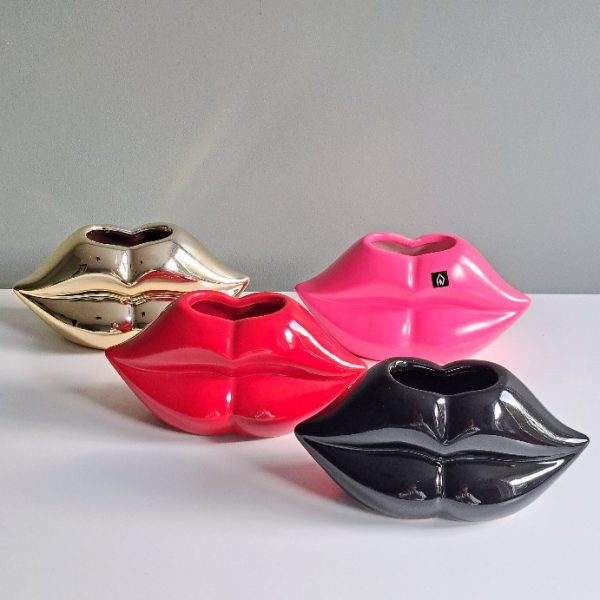 Bloempot Lip Klein Zwart - Afbeelding 3