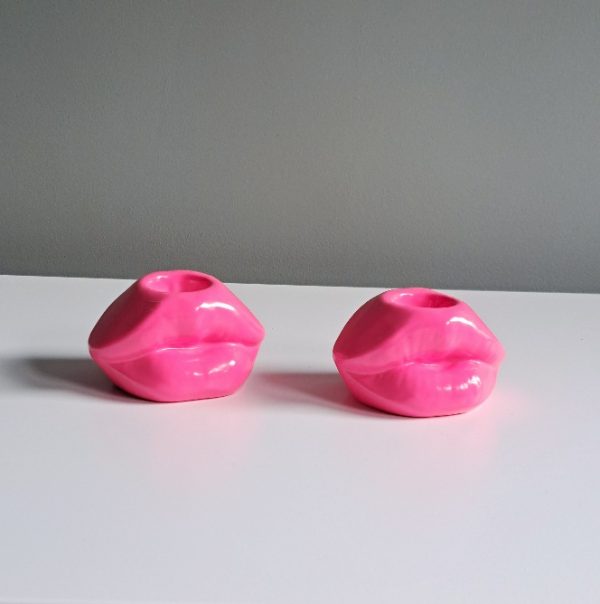 Kandelaar Lip S Neon Roze - Afbeelding 4