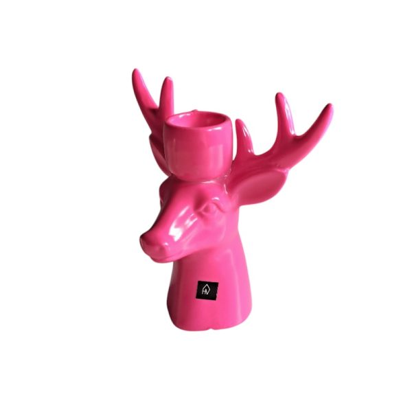 Kandelaar Rendier Neon Roze