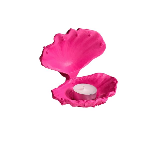 Waxinelichthouder Schelp Roze