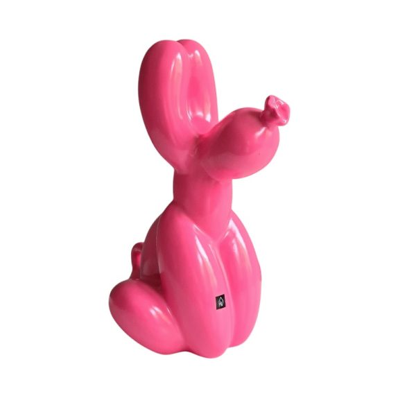 Ballon Hond Zittend Neon Roze