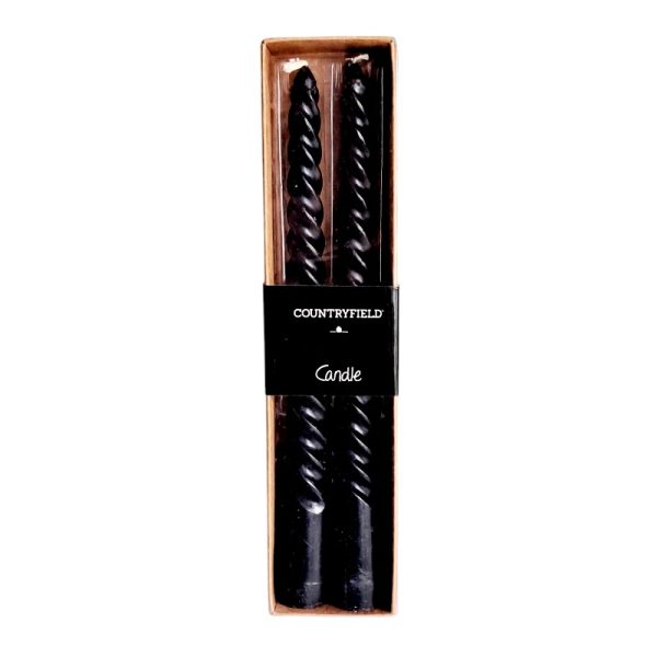 Dinerkaarsen Twirl Zwart