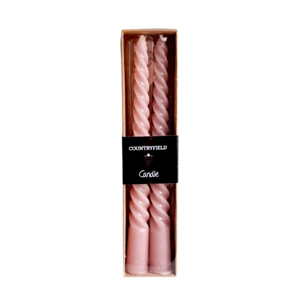 Dinerkaarsen Twirl Oud Roze