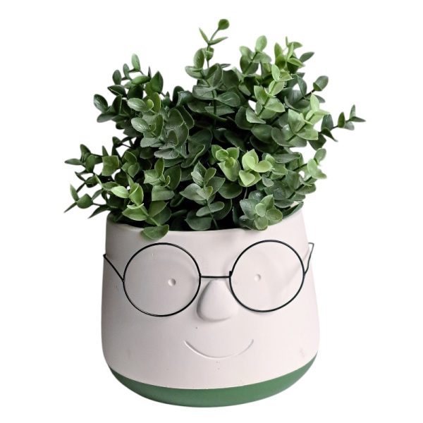 Bloempot met Bril Groen M - Afbeelding 2