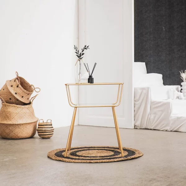 Bijzettafel Glas Goud - Afbeelding 6