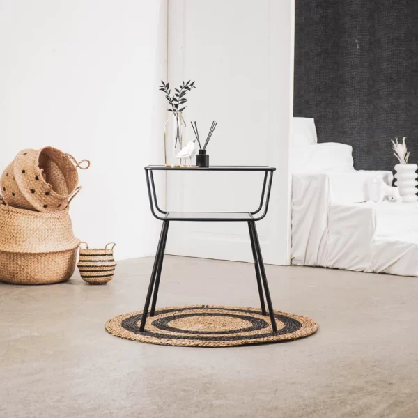 Bijzettafel Glas Zwart - Afbeelding 2