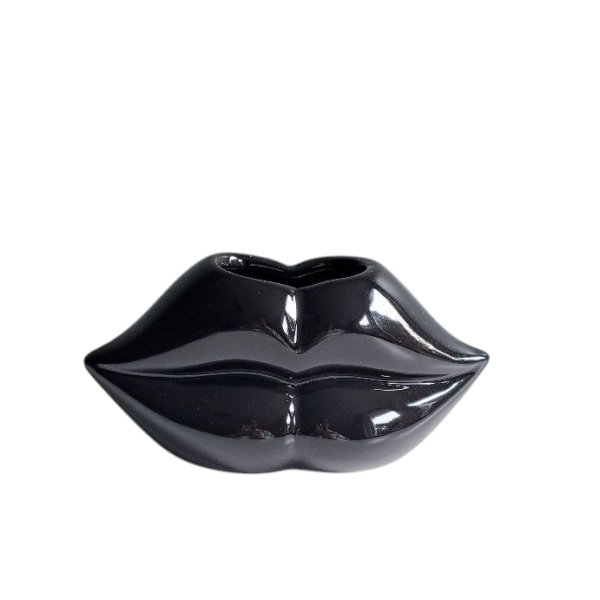 Bloempot Lip Klein Zwart