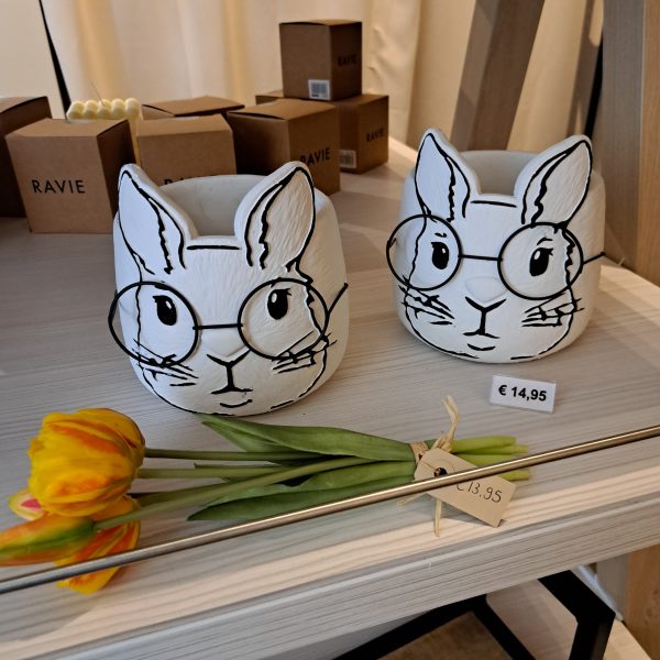 Bloempot Konijn met Bril - Afbeelding 5
