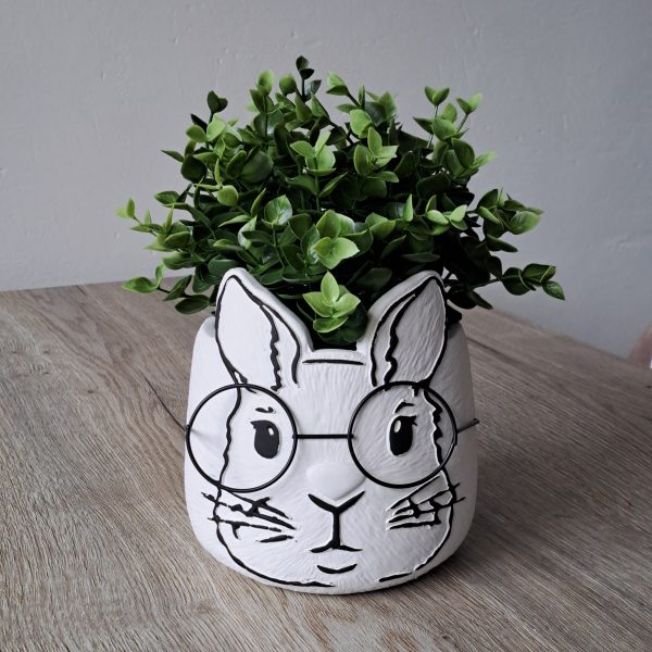 Bloempot Konijn met Bril - Afbeelding 4