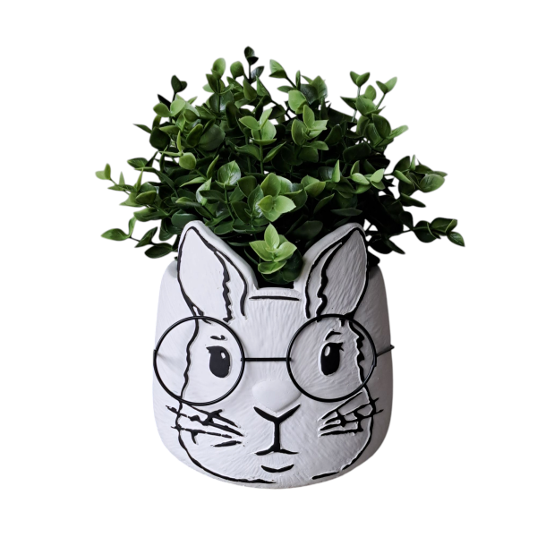 Bloempot Konijn met Bril - Afbeelding 2