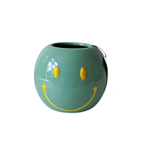 Bloempot Smiley Mintgroen