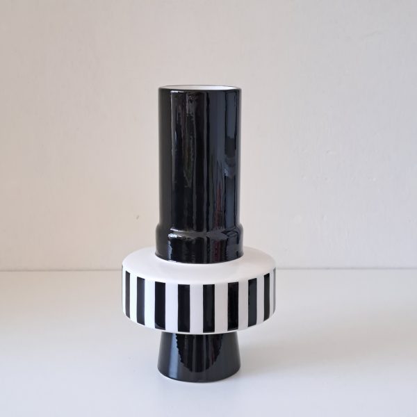 Vaas Retro Zwart Wit - Afbeelding 2