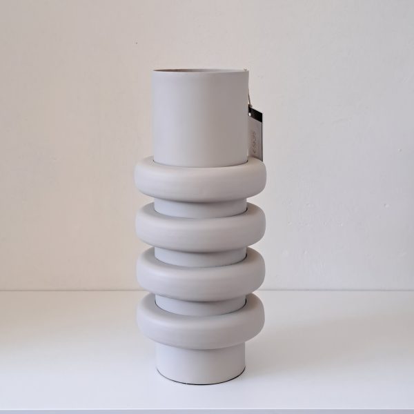 Vaas Metaal Ribbel Stone - Afbeelding 2