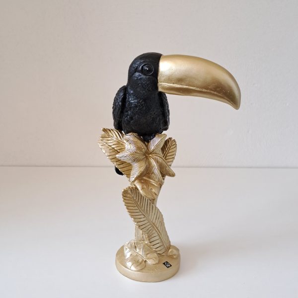 Beeld Kakatoe Zwart Goud - Afbeelding 4