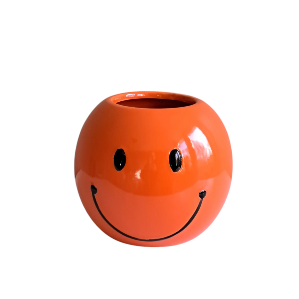 Bloempot Smiley Oranje