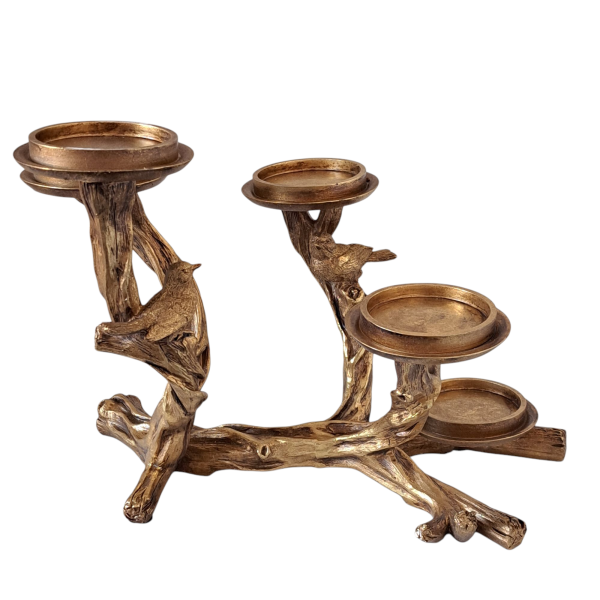 Kaarsenhouder Vogels Goud