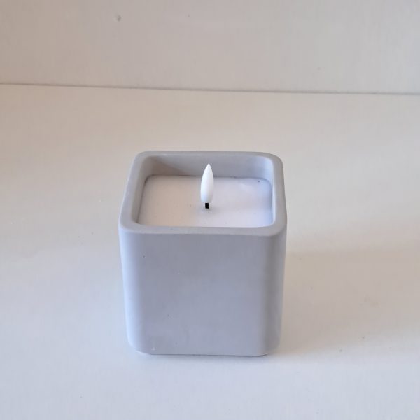 Led Kaars Beton Style Vierkant - Afbeelding 3