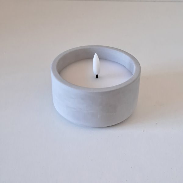 Led Kaars Beton Style Rond - Afbeelding 3