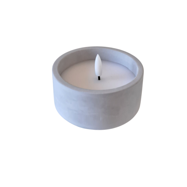 Led Kaars Beton Style Rond
