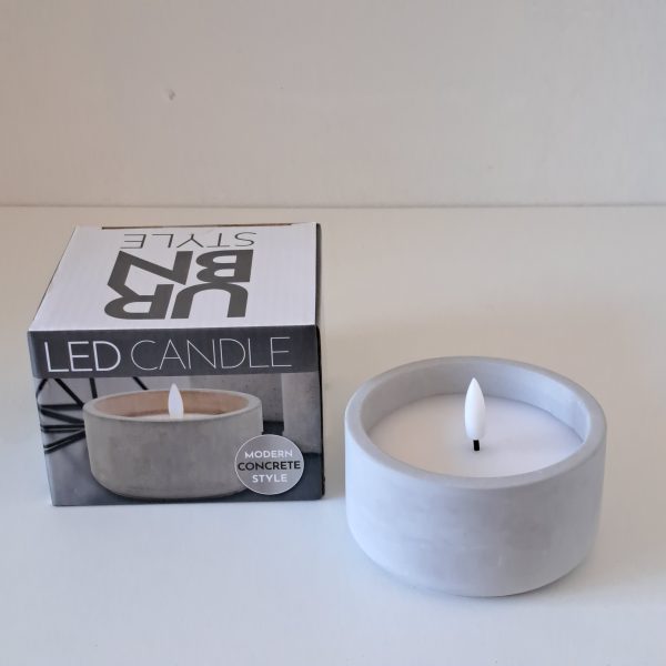 Led Kaars Beton Style Rond - Afbeelding 2