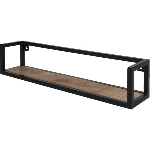Wandplank Mangohout Metaal 60 cm