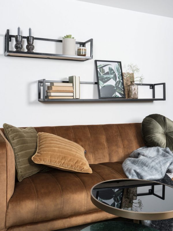 Wandplank Mangohout Metaal 60 cm - Afbeelding 3