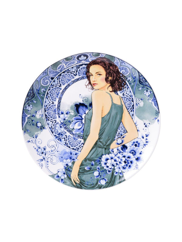 Heinen Delfts Blauw Wandbord - Sarah - 26 cm