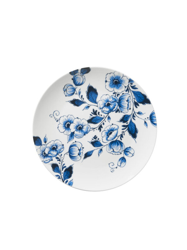 Heinen Delfts Blauw Wandbord - Bloesem - 16 cm