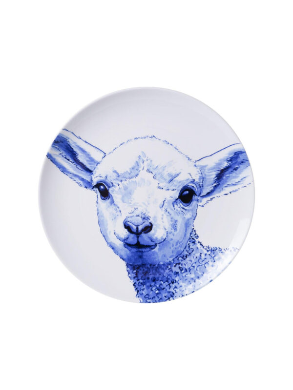 Heinen Delfts Blauw Wandbord - Lammetje - 26 cm