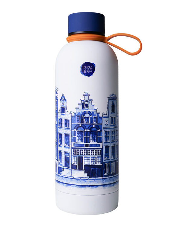 Heinen Delfts Blauw Waterfles - Grachtenpanden